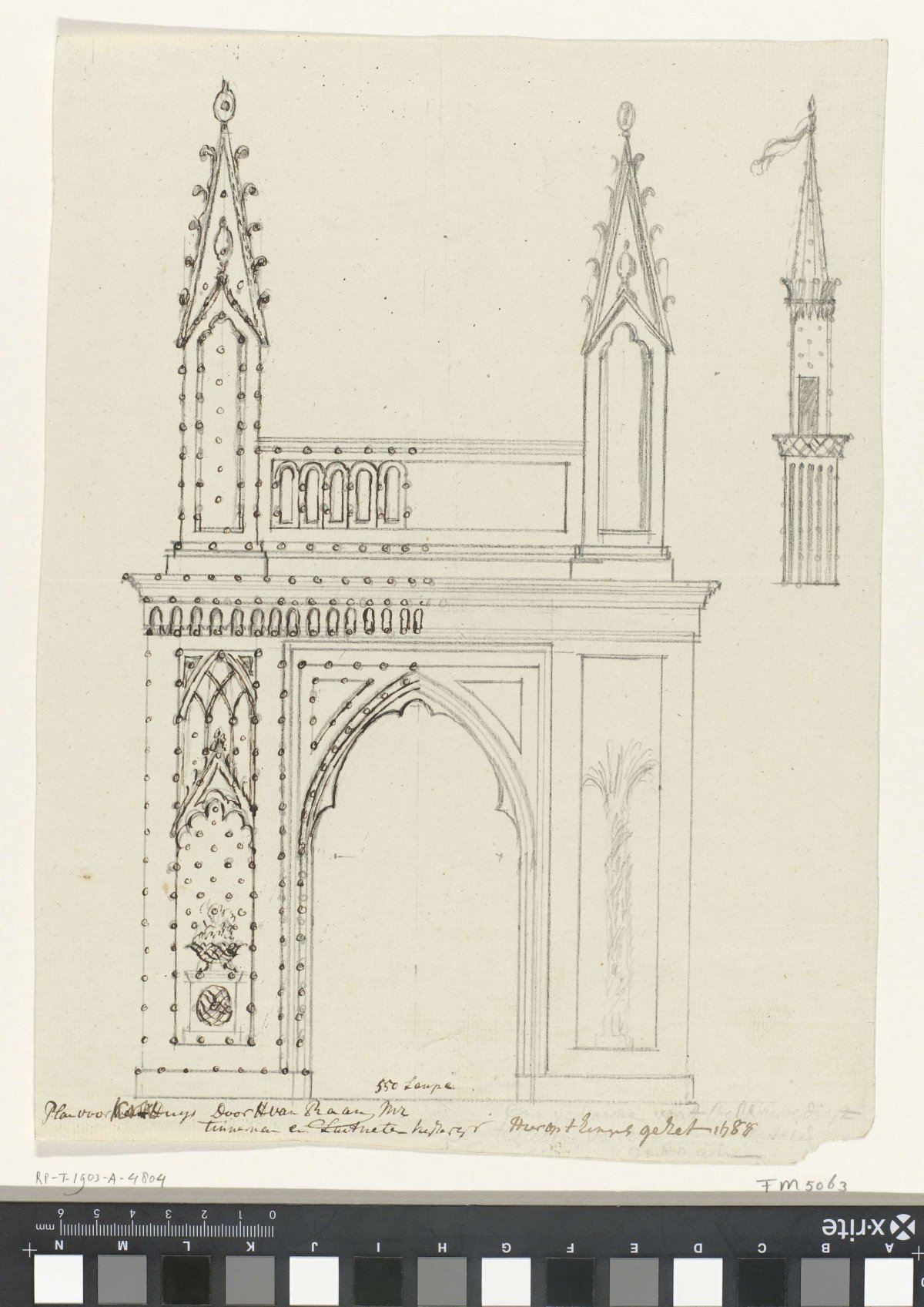 Design for illumination of a house at Amsterdam, 1788, Hendrik G. van Raan, 1788