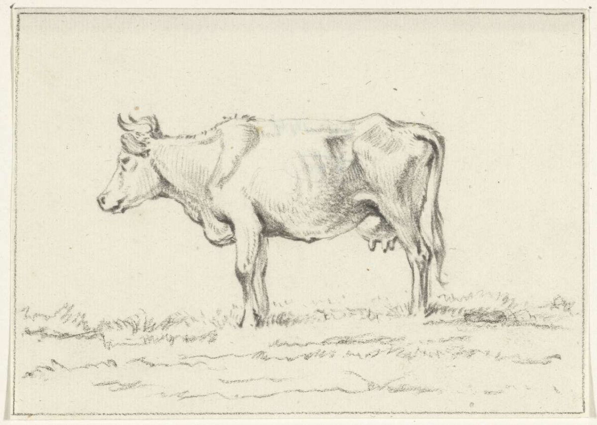 Standing cow, to the left, Jean Bernard, 1775 - 1833