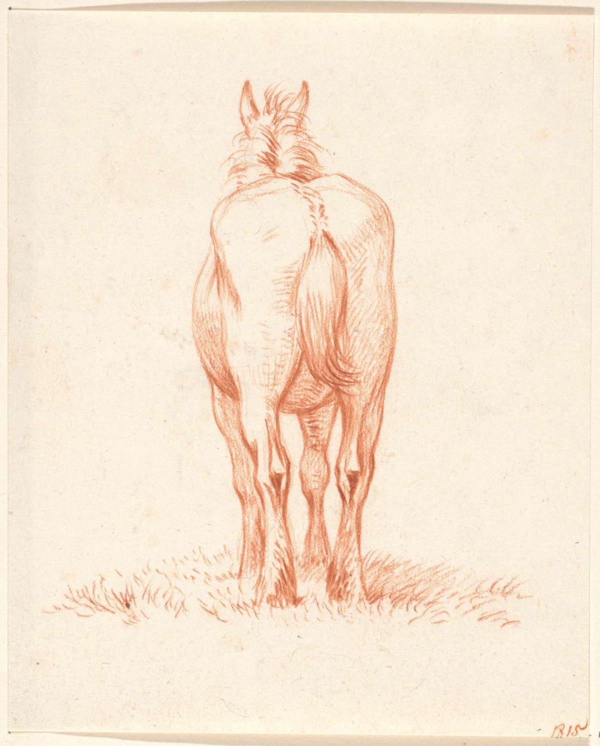Standing horse, from behind, Jean Bernard, 1815