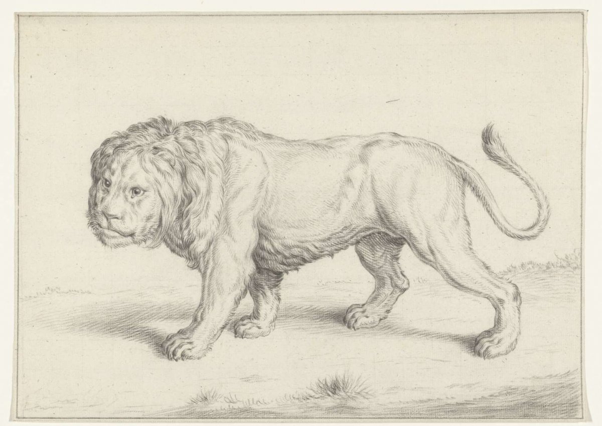 Running lion, to the left, Jean Bernard, 1775 - 1833