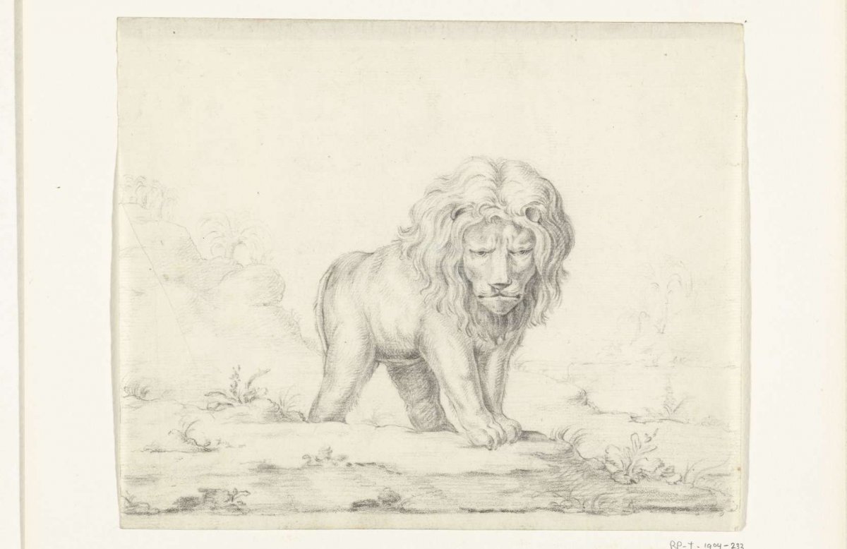 Running lion, from the front, Jean Bernard, 1775 - 1833