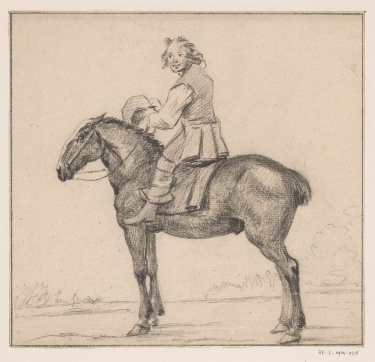 Rider on a horse, to the left, Jean Bernard, 1775 - 1833