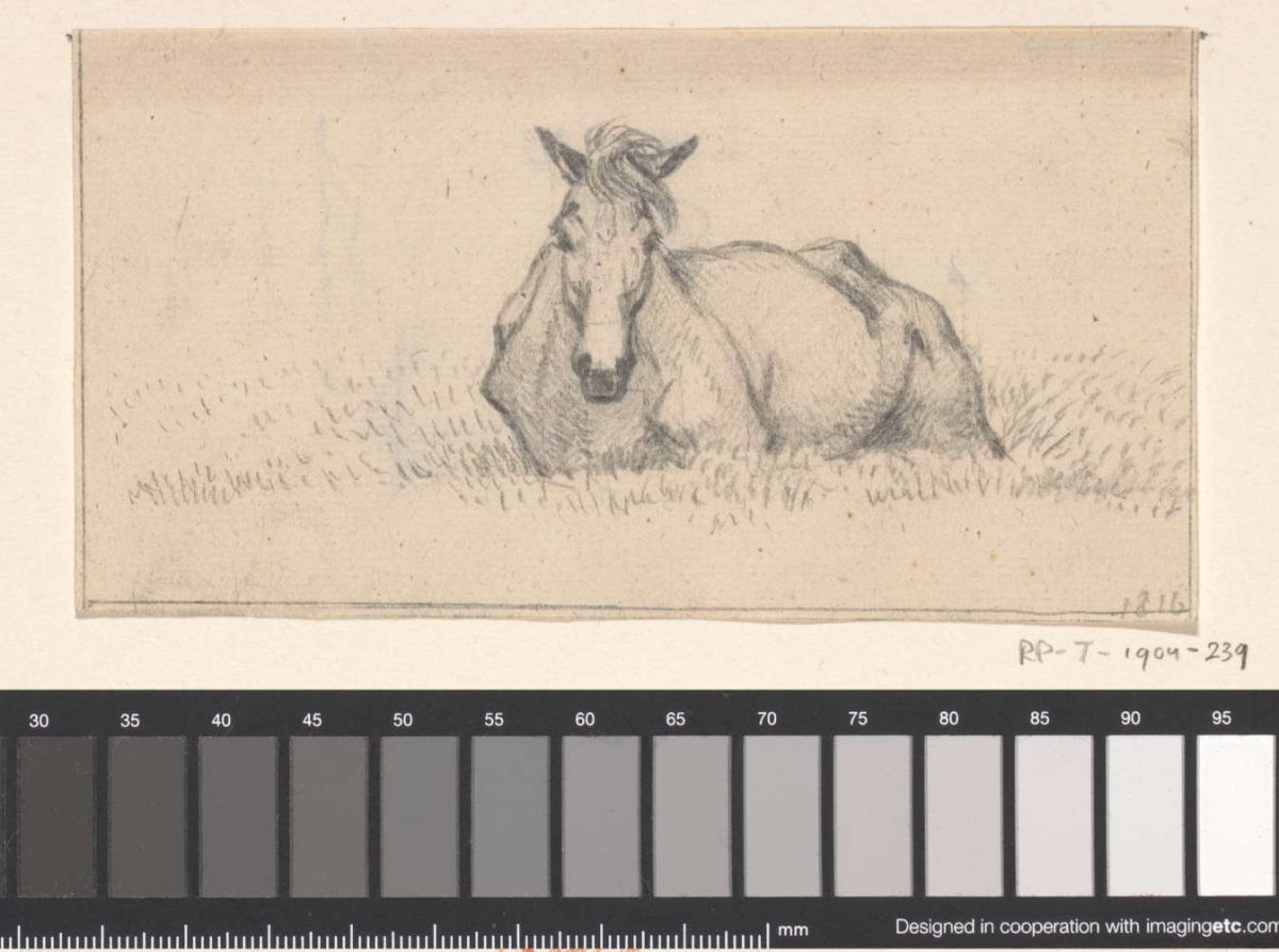 Liggend paard, Jean Bernard, 1816