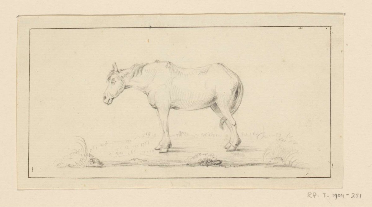 Standing horse, to the left, Jean Bernard, 1775 - 1833