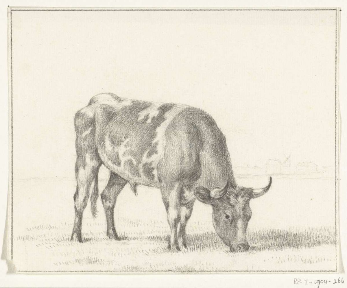 Grazing bull, to the right, Jean Bernard, 1775 - 1833