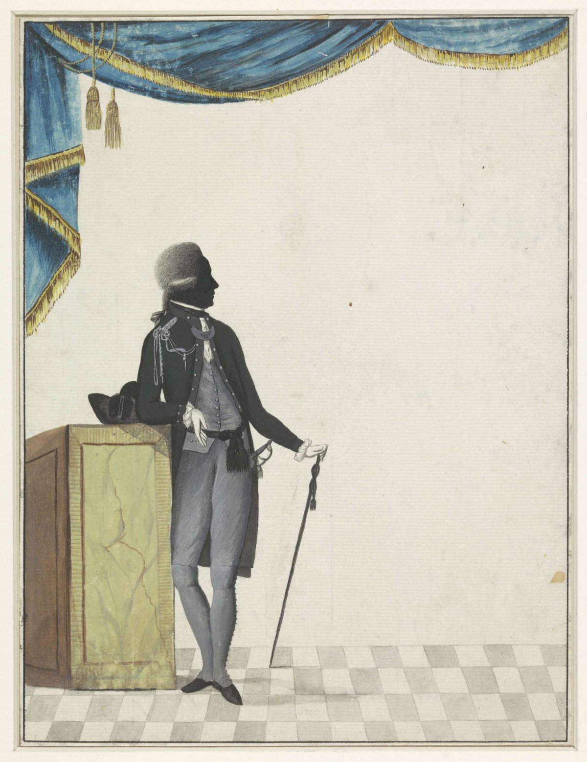Full-length portrait of General van der Meersch in an interior, anonymous, 1744 - c. 1842