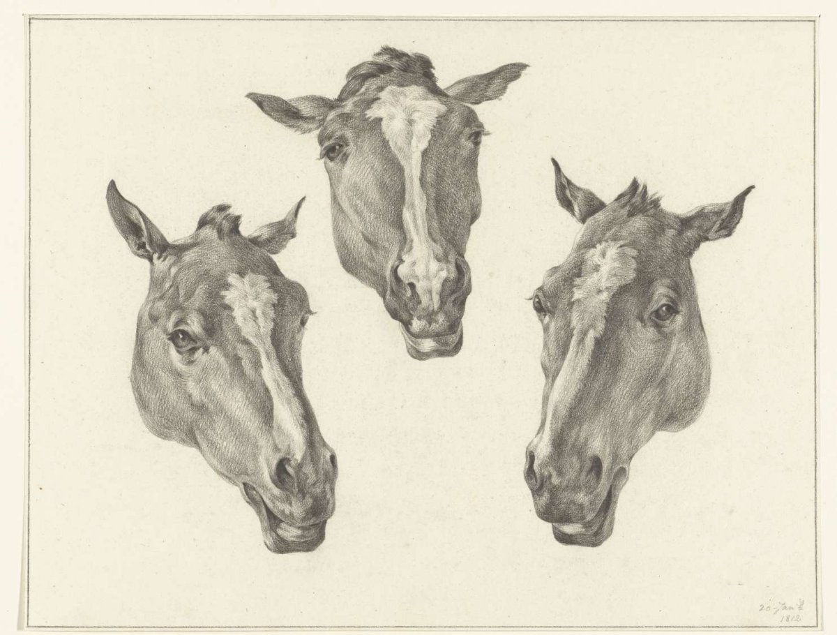 Three horse heads, Jean Bernard, 1812