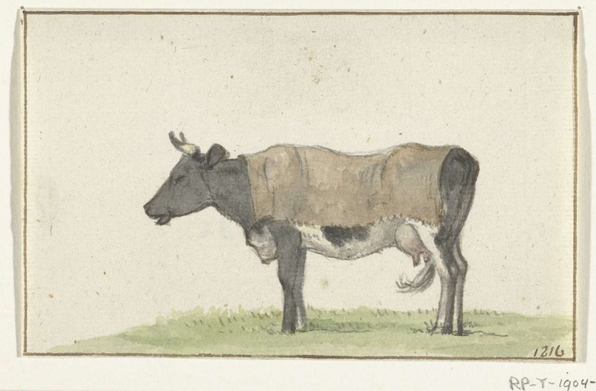 Standing cow with blanket, facing left, Jean Bernard, 1816