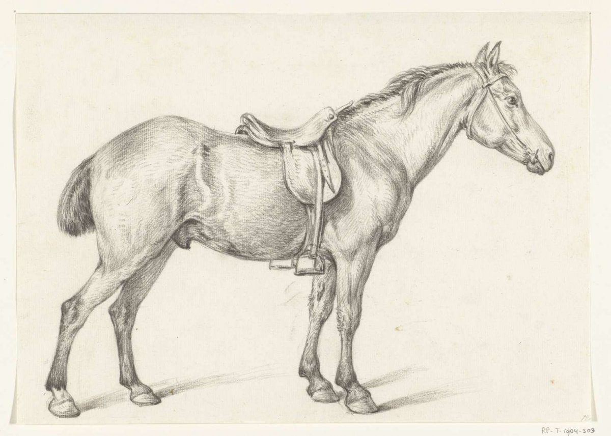 Standing horse, to the right, Jean Bernard, 1775 - 1833
