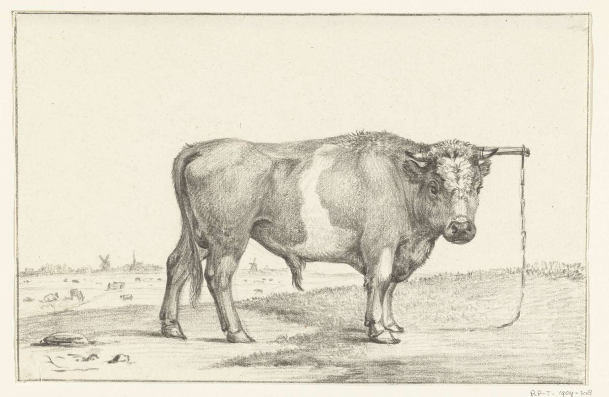 Standing bull, to the right, Jean Bernard, 1775 - 1833