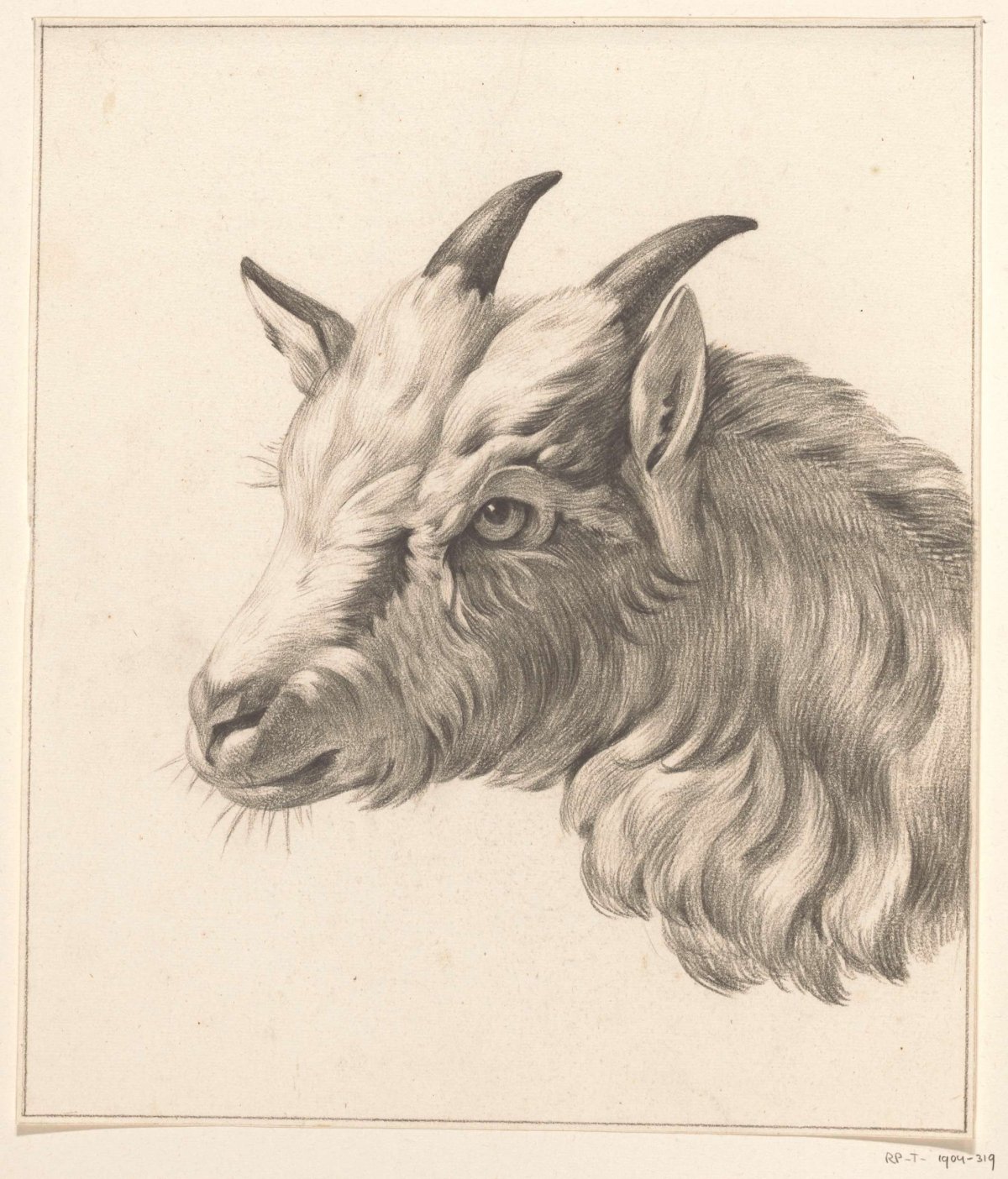 Head of a goat, to the left, Jean Bernard, 1775 - 1833