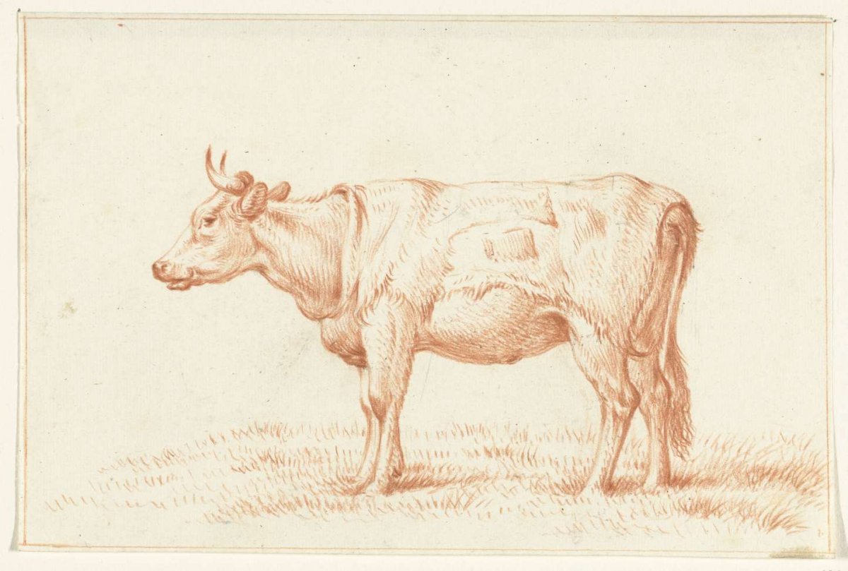 Standing cow, to the left, Jean Bernard, 1775 - 1833