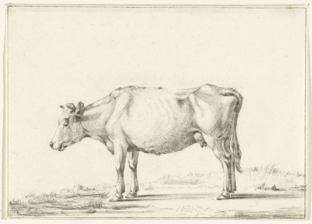 Standing cow, to the left, Jean Bernard, 1775 - 1833