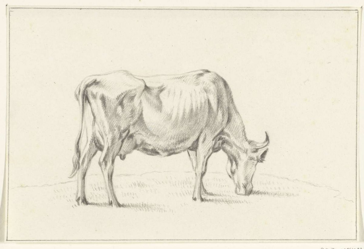 Grazing cow, to the right, Jean Bernard, 1775 - 1833