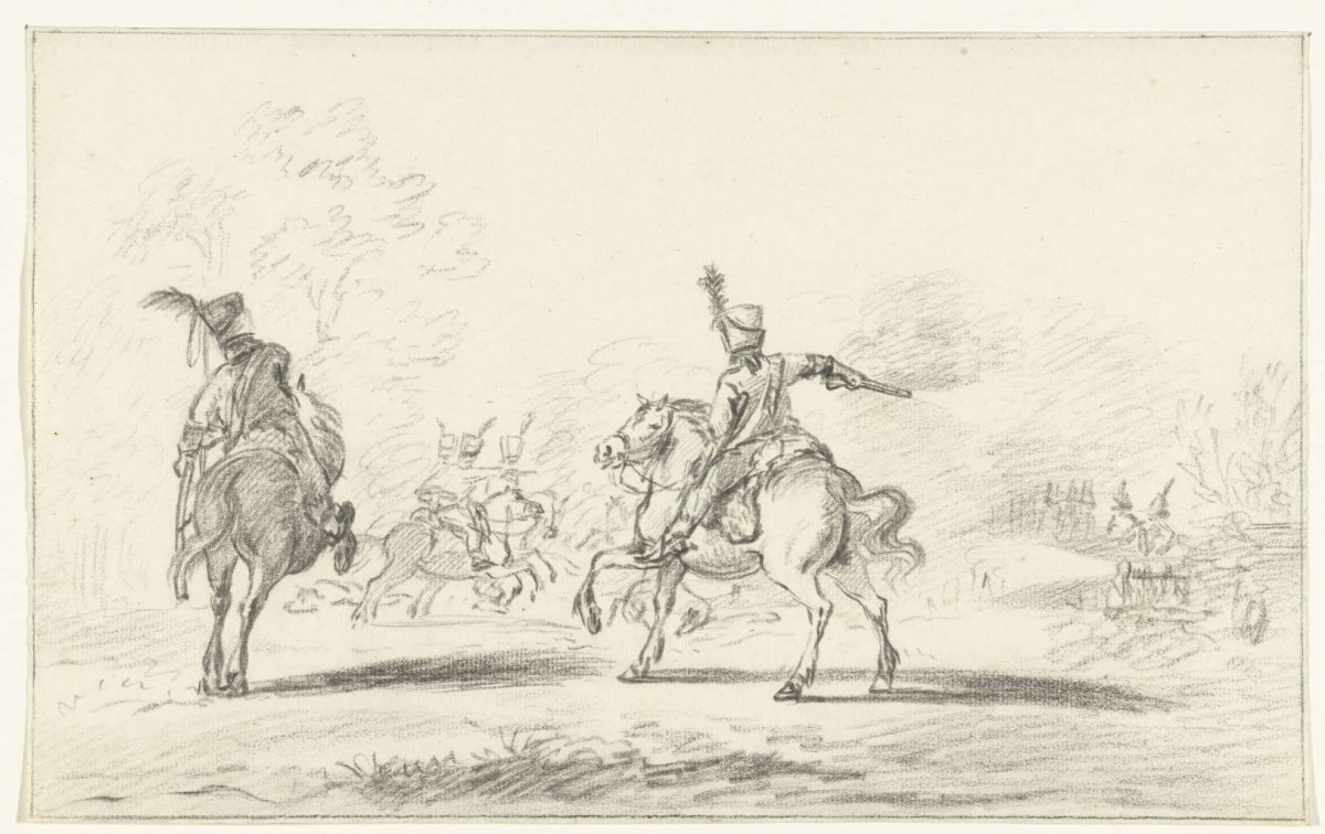 Cavalerie-gevecht, Jean Bernard, 1775 - 1833