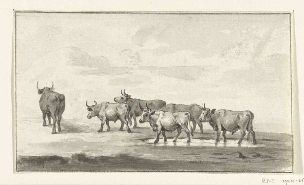 Group of six bulls, Jean Bernard, 1775 - 1833