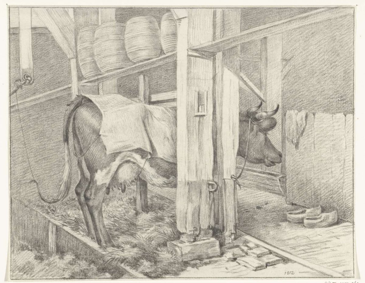 Standing cow with a blanket, Jean Bernard, 1812