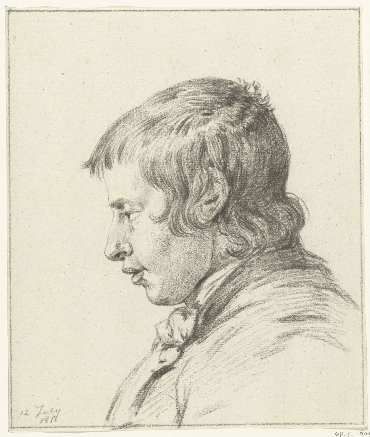 Head of a boy, to the left, Jean Bernard, 1811