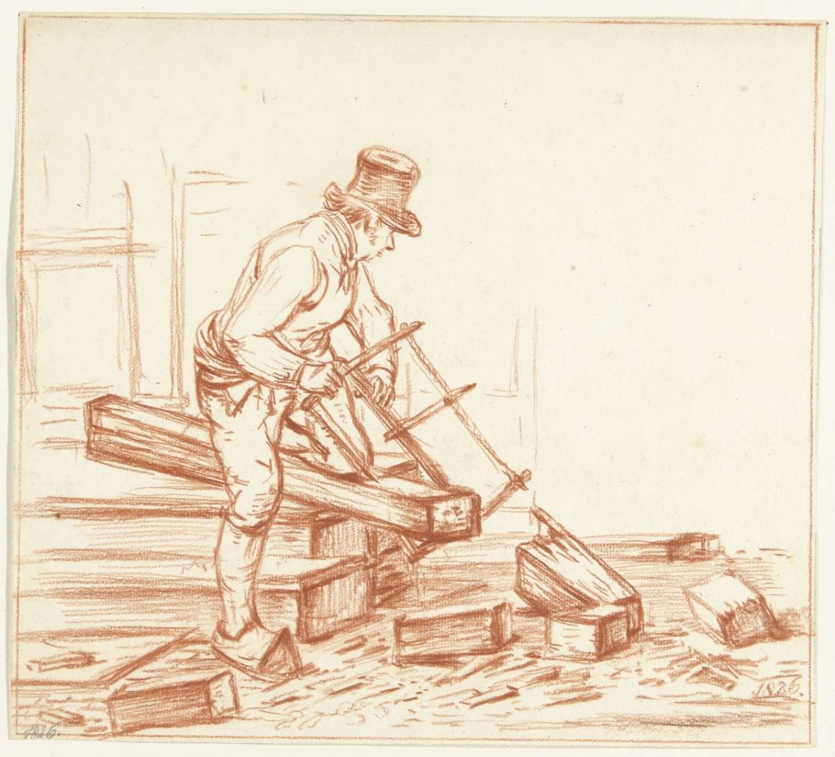 Zagende man, Jean Bernard, 1826