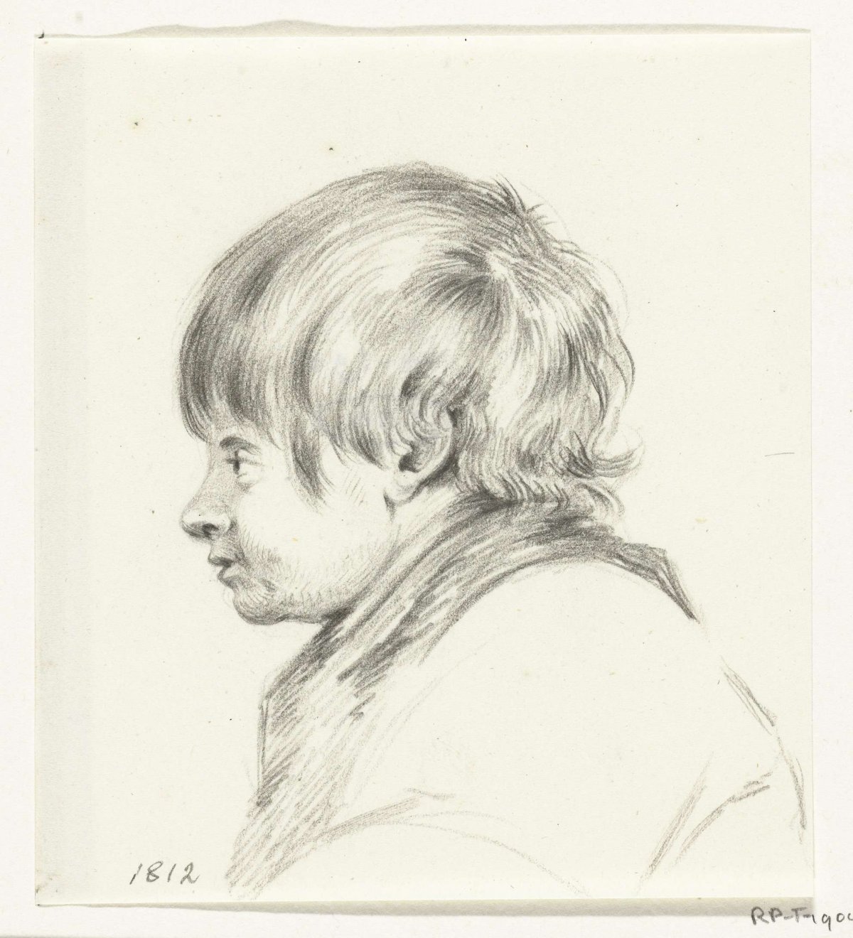 Bust of a boy, facing left, Jean Bernard, 1812