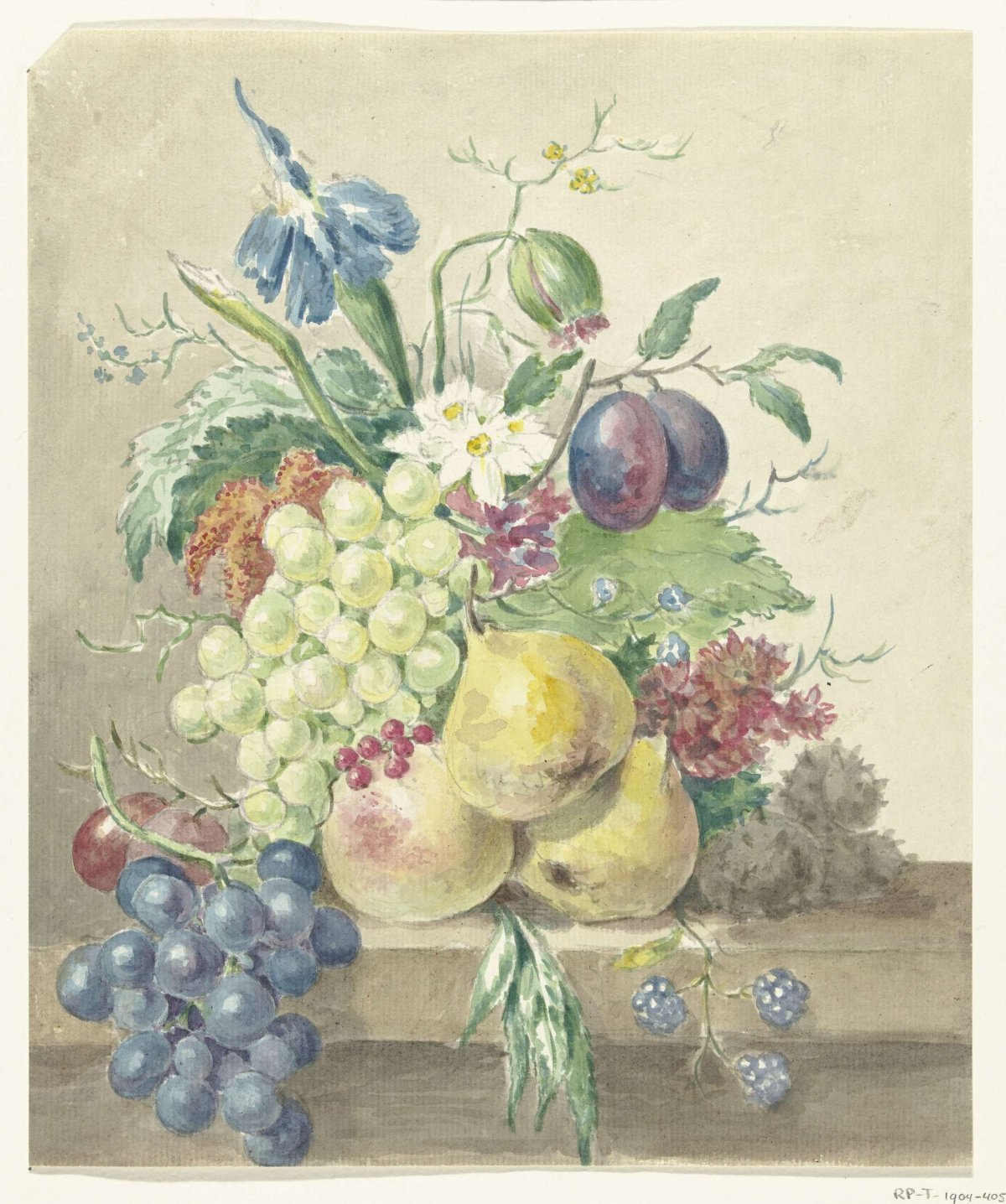 Still life of flowers and fruits, Jean Bernard, 1775 - 1833
