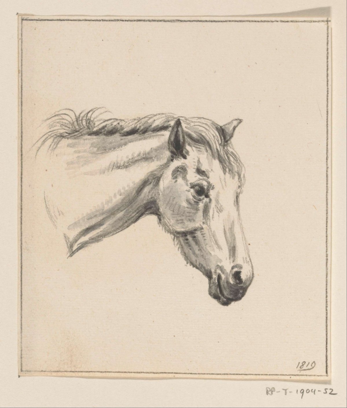 Head of a horse, to the right, Jean Bernard, 1819