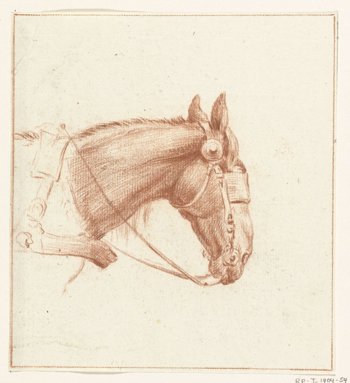 Head of a horse with blinkers, to the right, Jean Bernard, 1775 - 1833