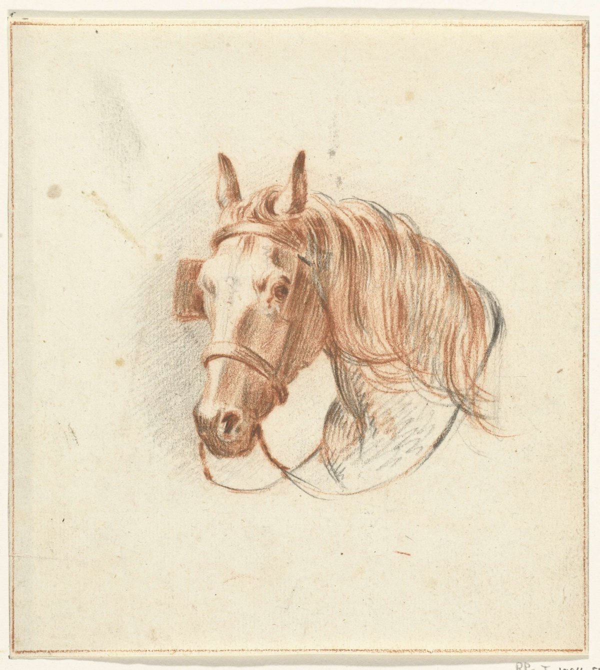 Head of a horse with blinkers, from the front, Jean Bernard, 1775 - 1833