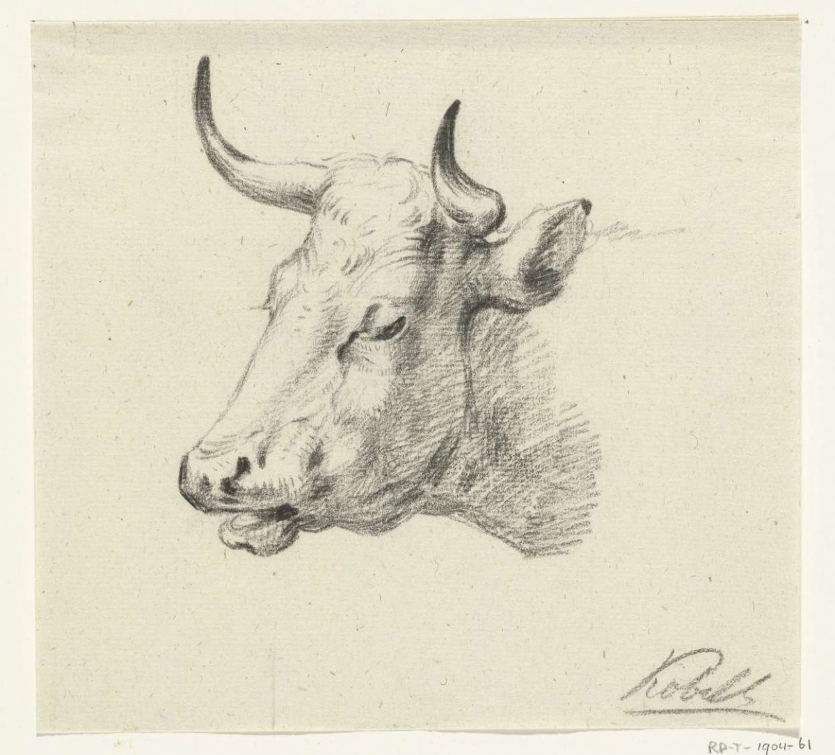 Head of a cow, to the left, Jean Bernard, 1775 - 1833