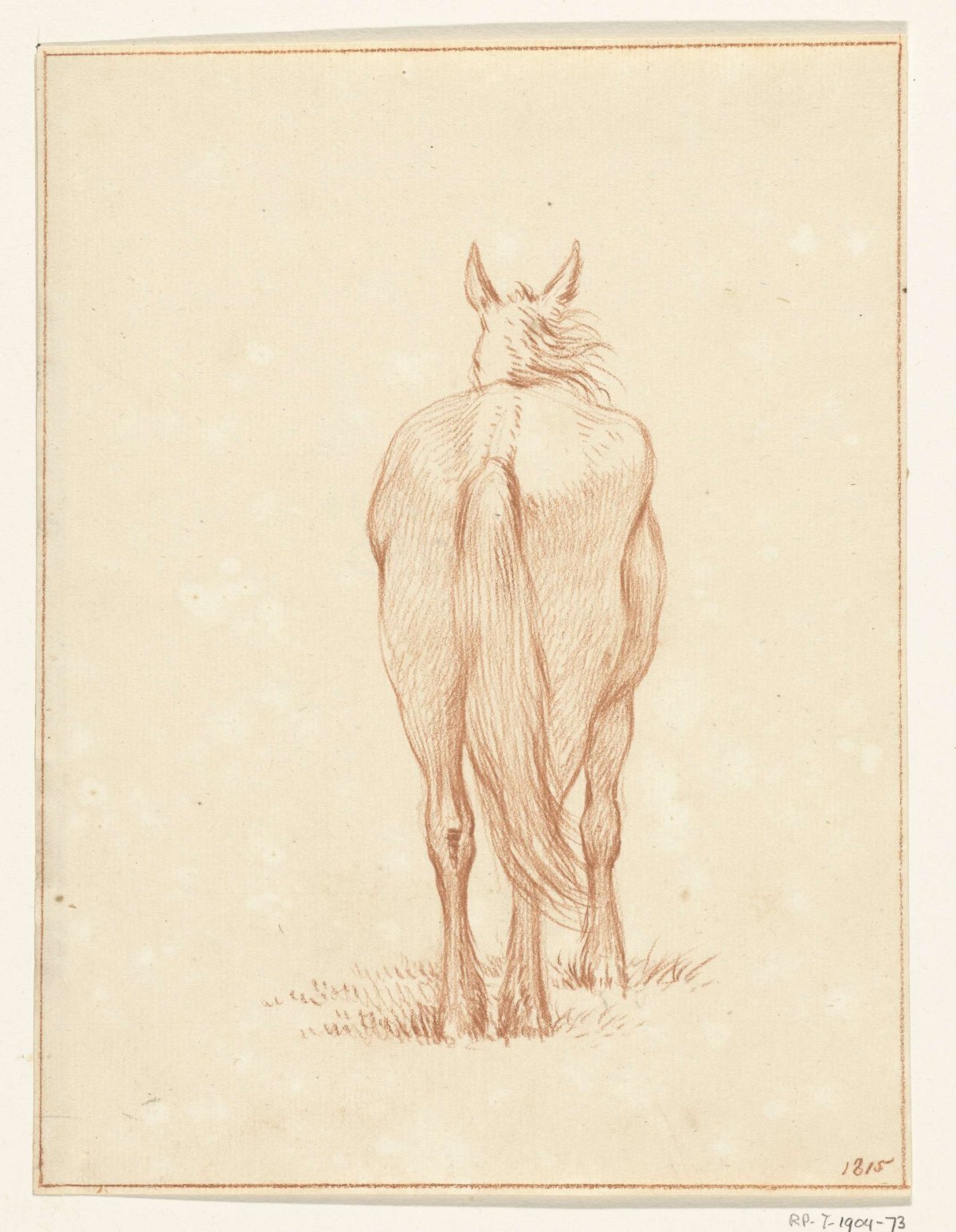 Standing horse, from behind, Jean Bernard, 1815