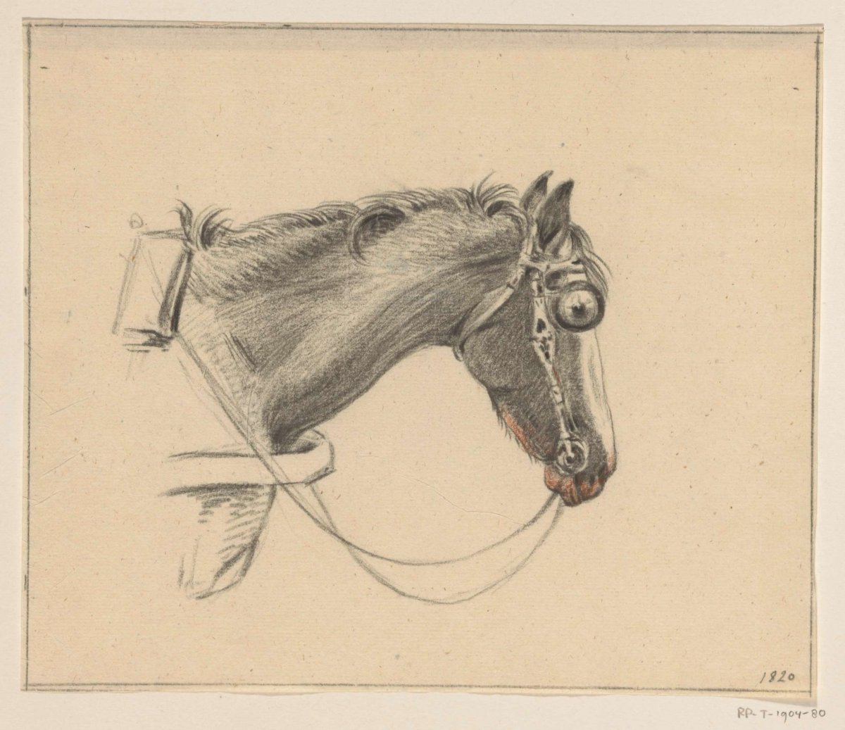 Head of a horse, to the right, Jean Bernard, 1820
