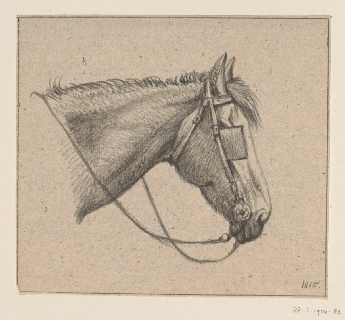 Head of a horse with blinkers, to the right, Jean Bernard, 1815