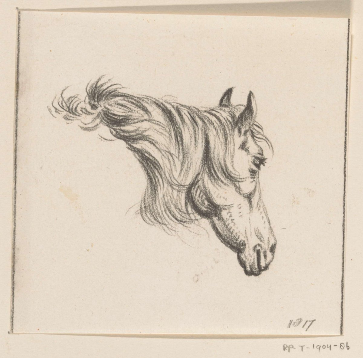 Head of a horse, to the right, Jean Bernard, 1817