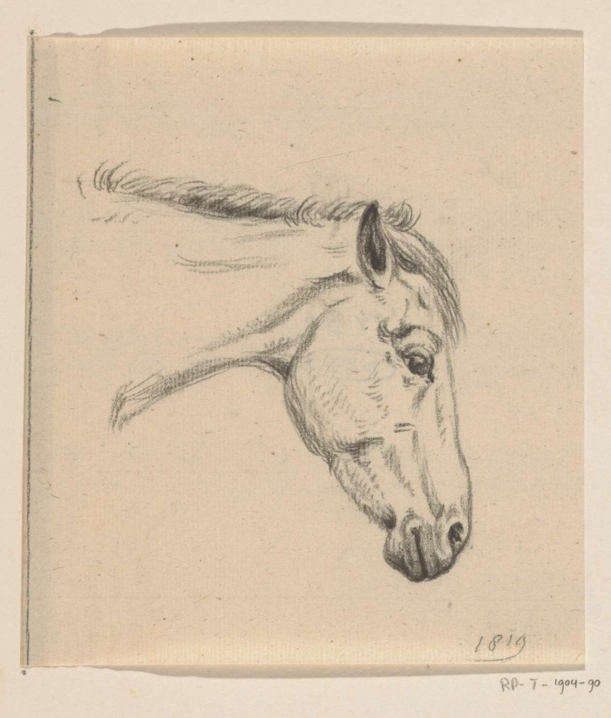 Head of a horse, to the right, Jean Bernard, 1819
