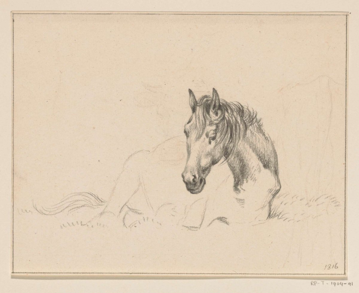 Liggend paard, Jean Bernard, 1816