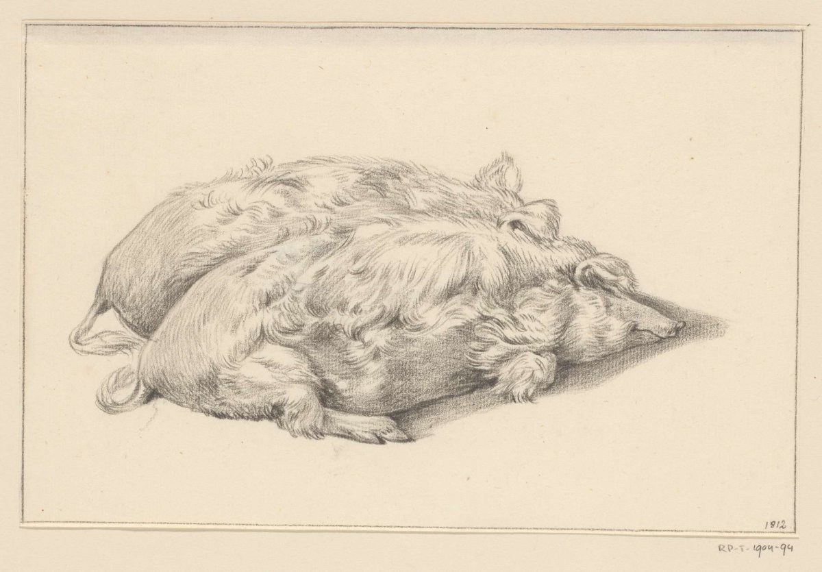Two adjacent pigs, Jean Bernard, 1812