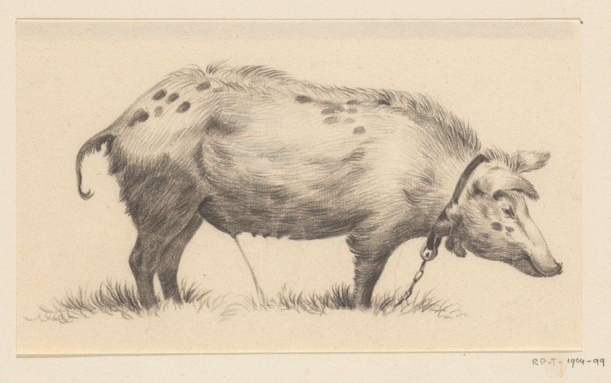 Standing watering pig, to the right, Jean Bernard, 1775 - 1833