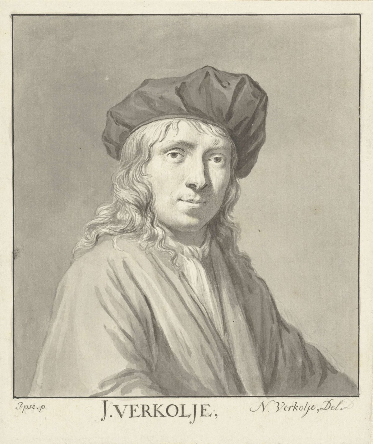 Portrait of Jan Verkolje (II), Nicolaas Verkolje, 1683 - 1746