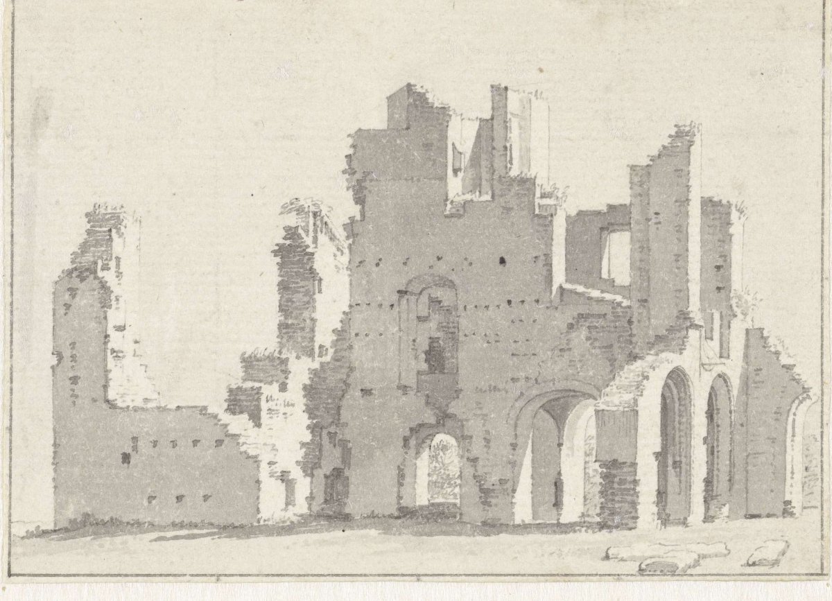The ruins of the Abij at Rijnsburg, Cornelis Pronk, 1725 - 1745