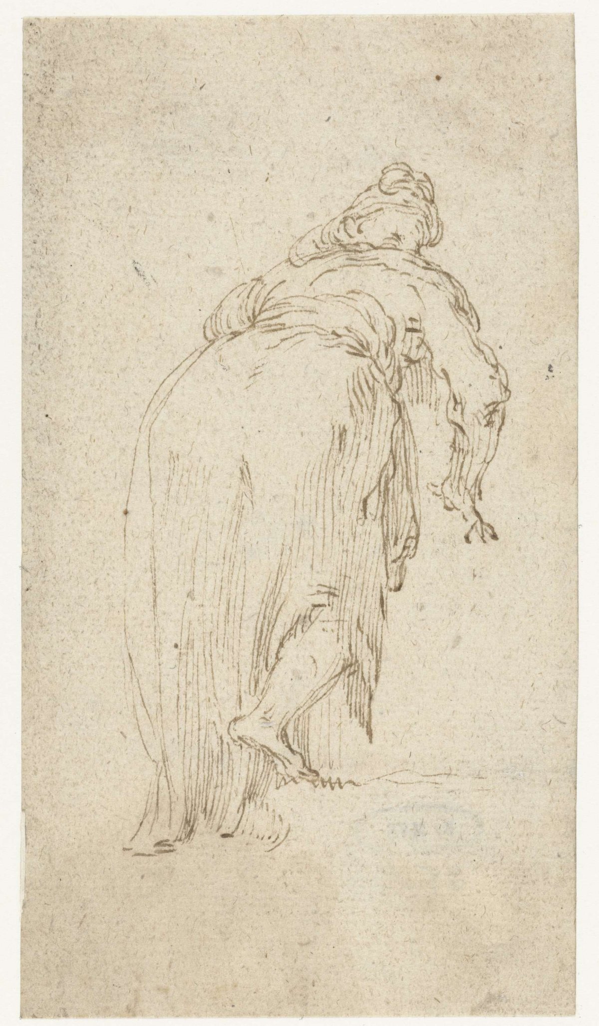 Woman bent over, seen from the back, anonymous, c. 1611 - c. 1661