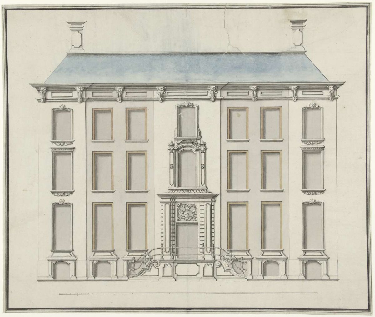 First name residential house with high stoop, Joseph Massol, 1752 - 1767