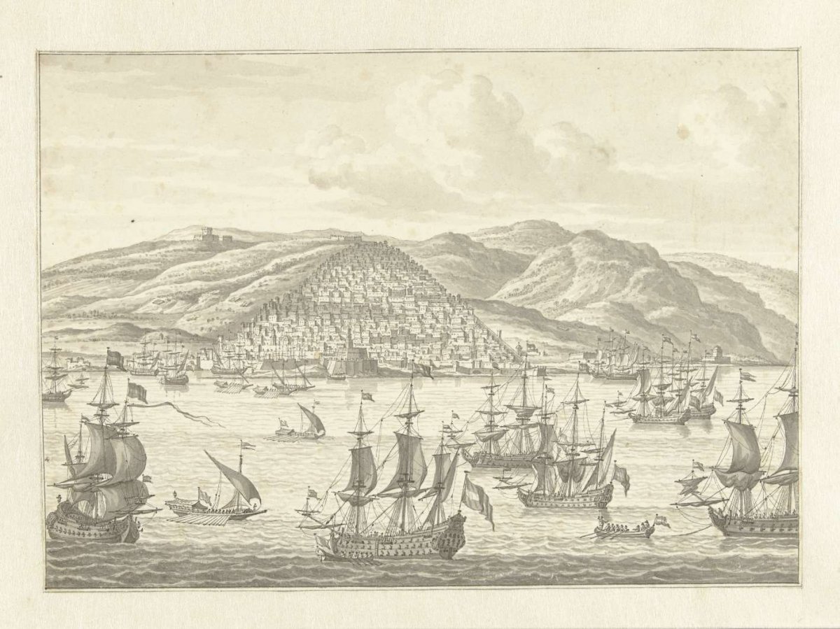 The Dutch fleet off the coast of a foreign country, Jan Bulthuis, 1765 - 1801