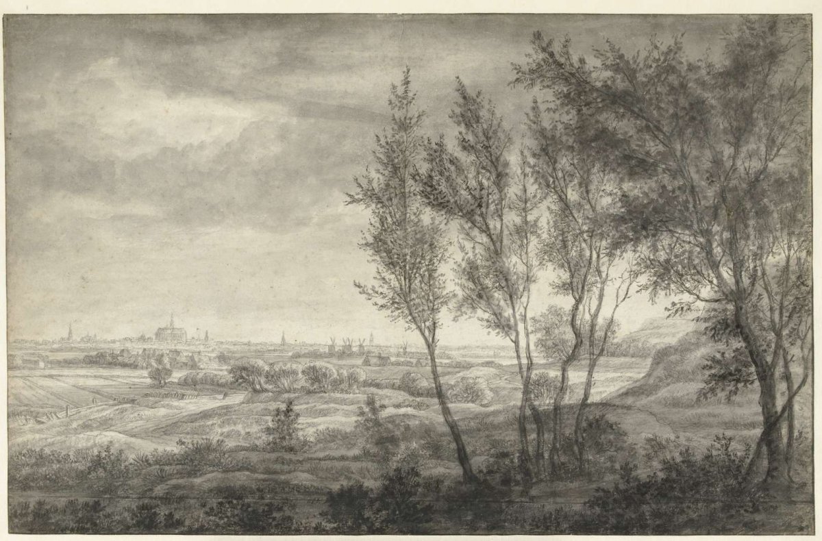 View from the dunes of Haarlem, Anthonie Waterloo, 1619 - 1690