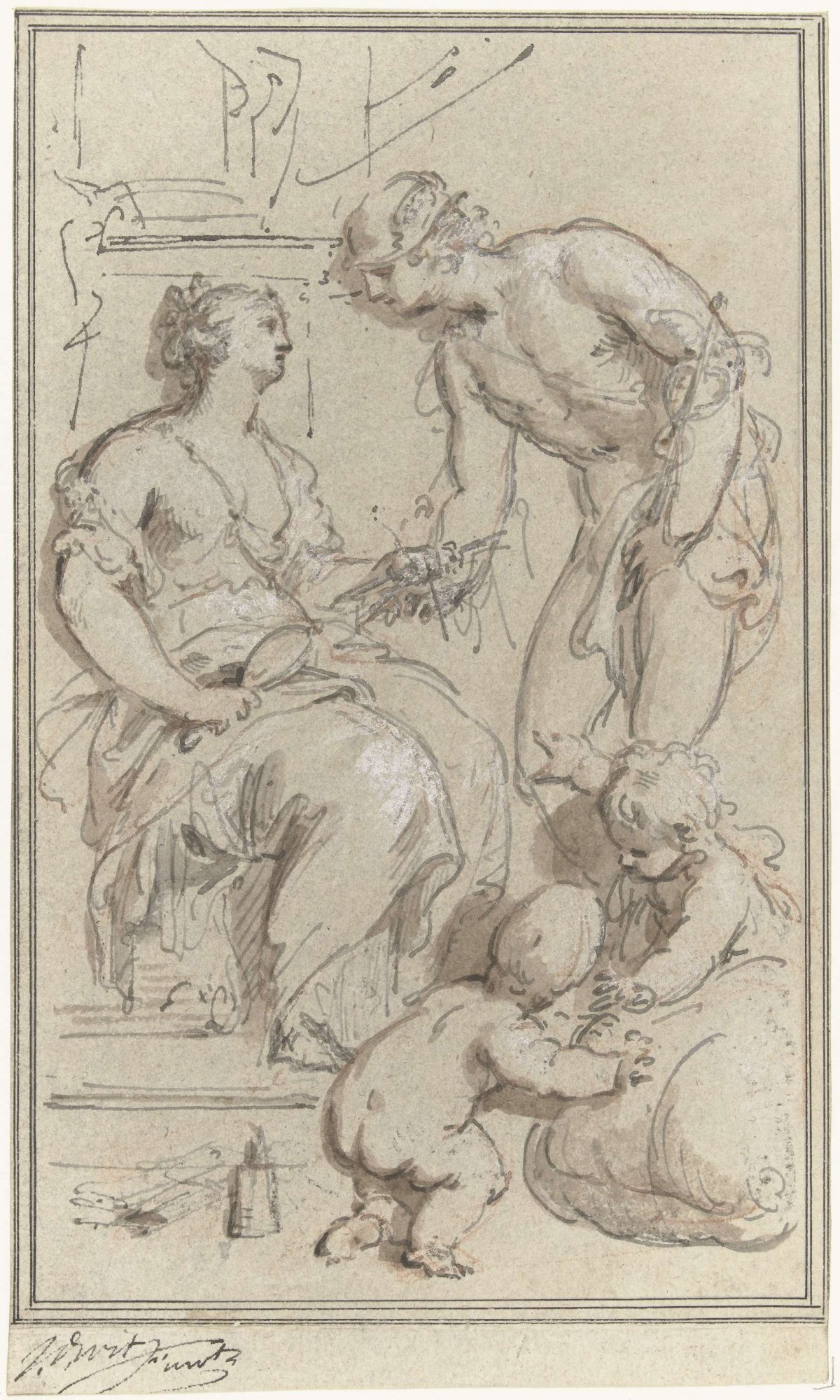Allegory of the silk trade, Jacob de Wit, 1738
