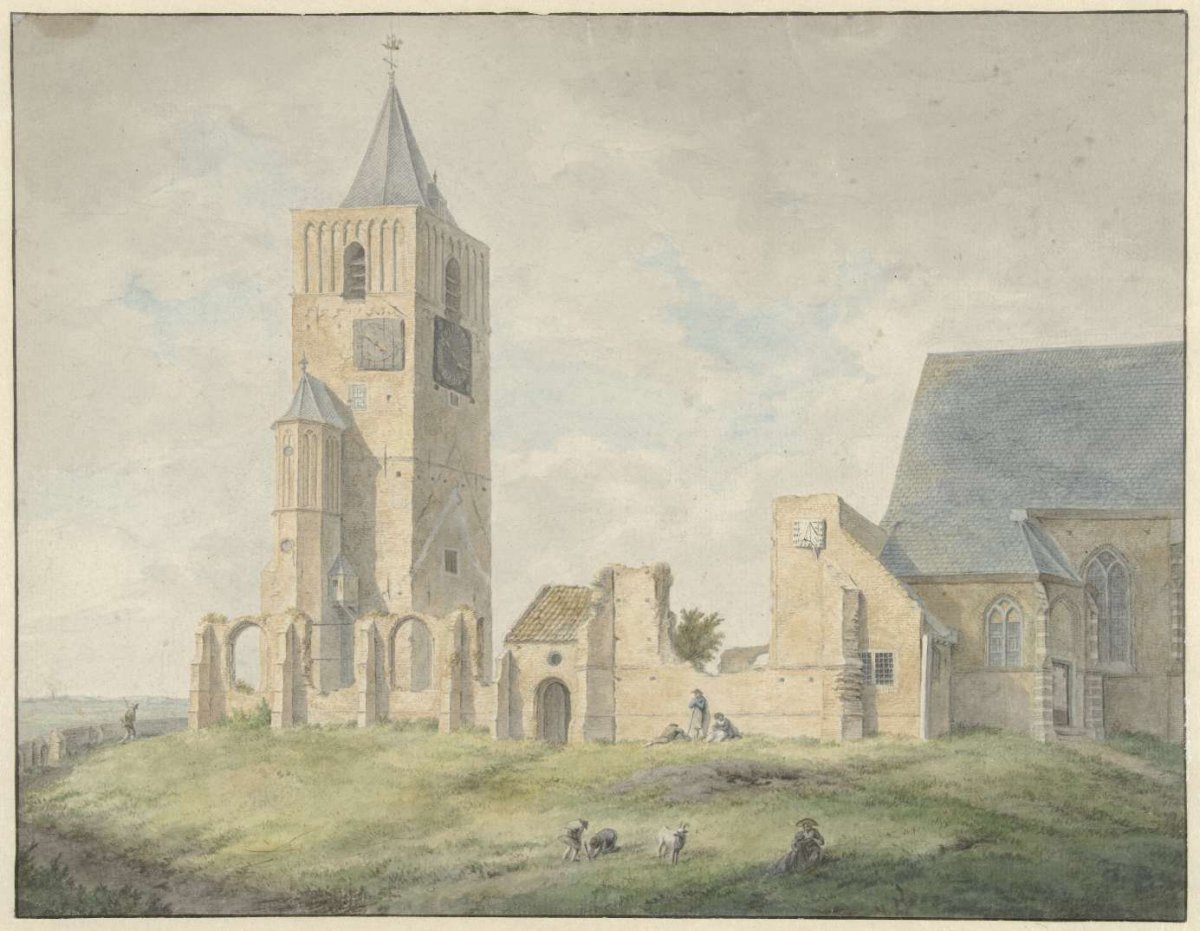 Ruins of the church at Warmond, Franciscus Andreas Milatz, 1797