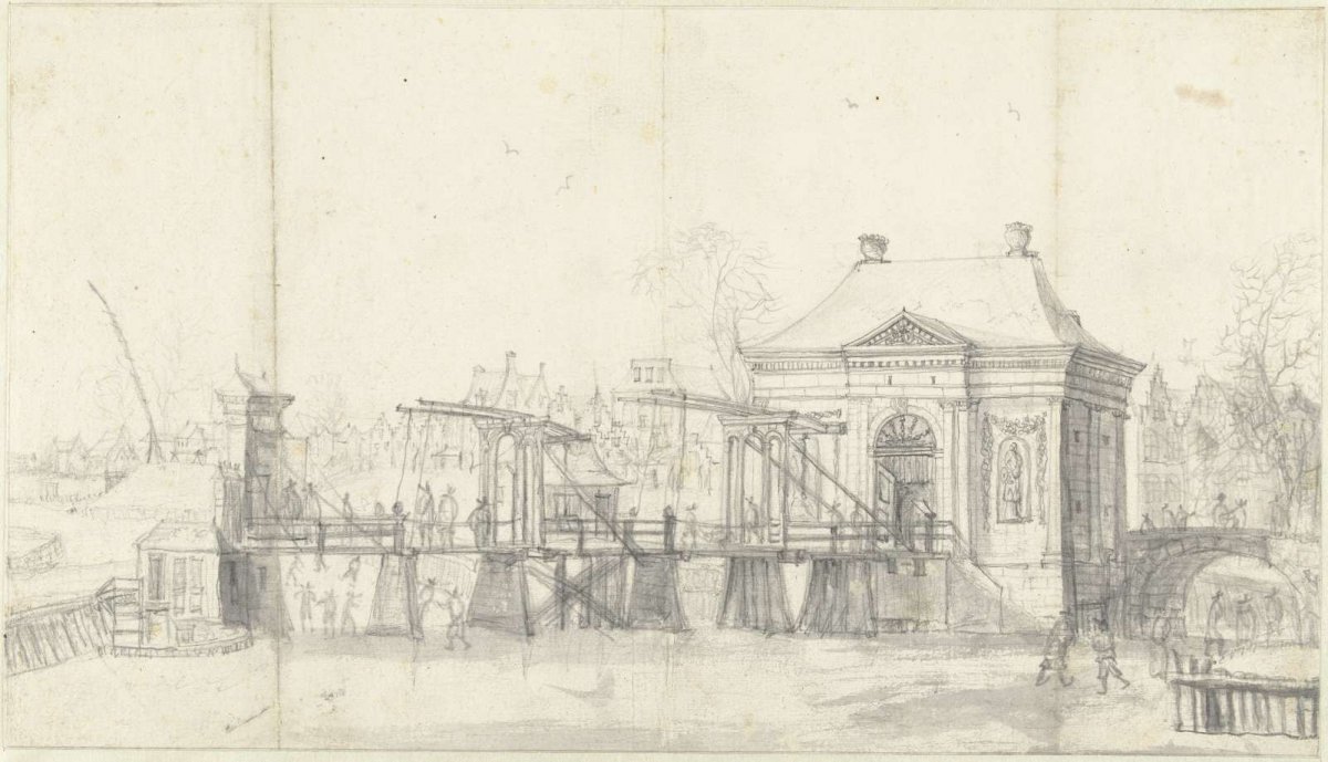 Heiligewegspoort in Amsterdam in winter, Jan Abrahamsz. Beerstraten, 1638 - 1658