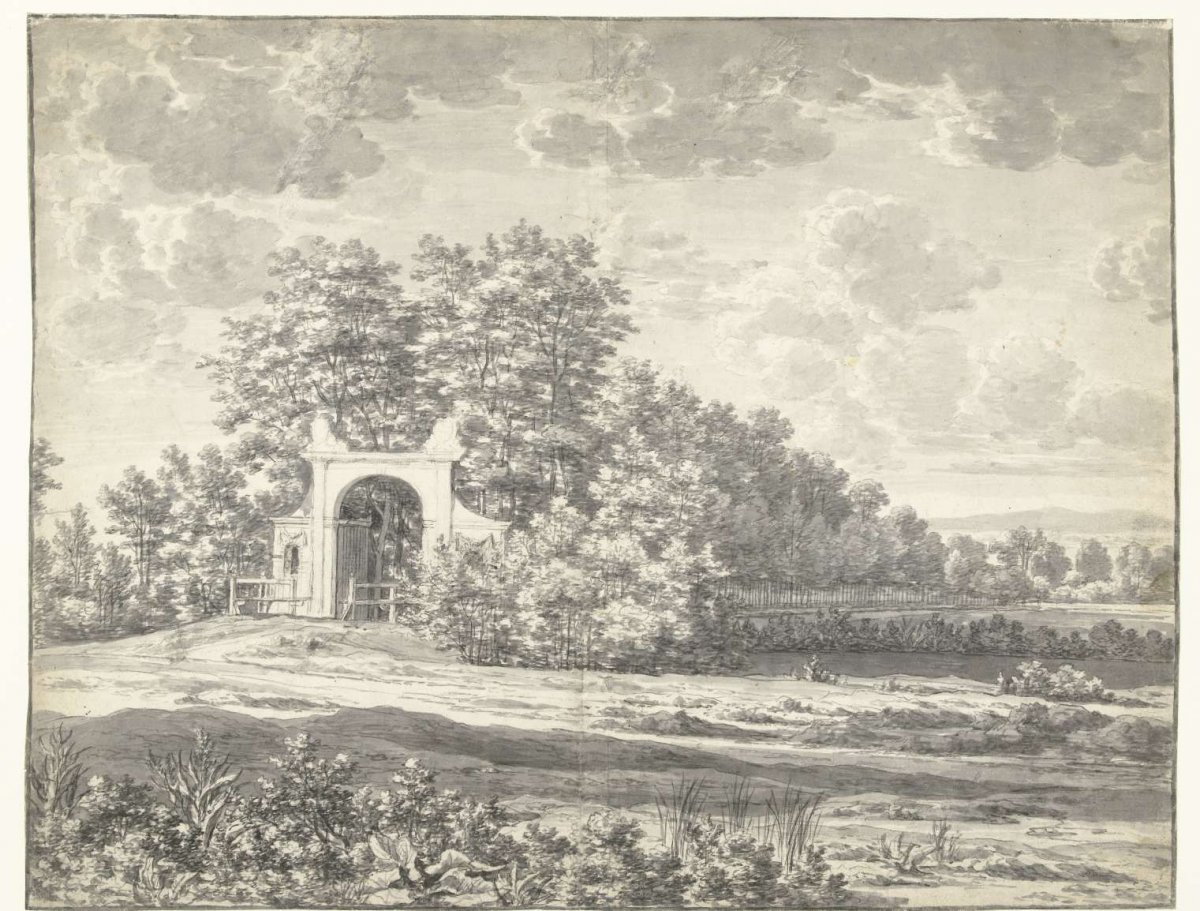 Gate of driveway to a country house, Joris van der Haagen, 1625 - 1669