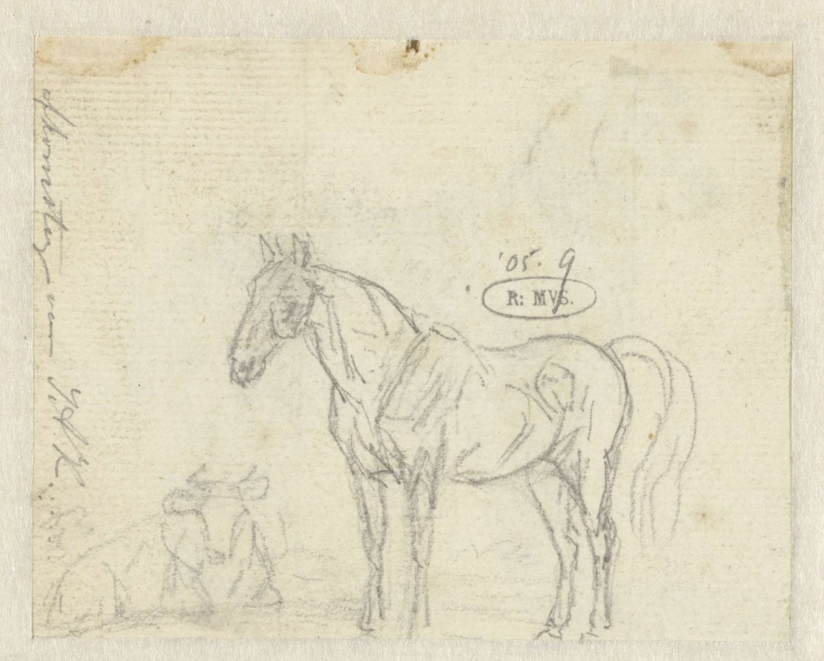 Sketch of a horse and cow, Jan Dasveldt, c. 1780 - c. 1855