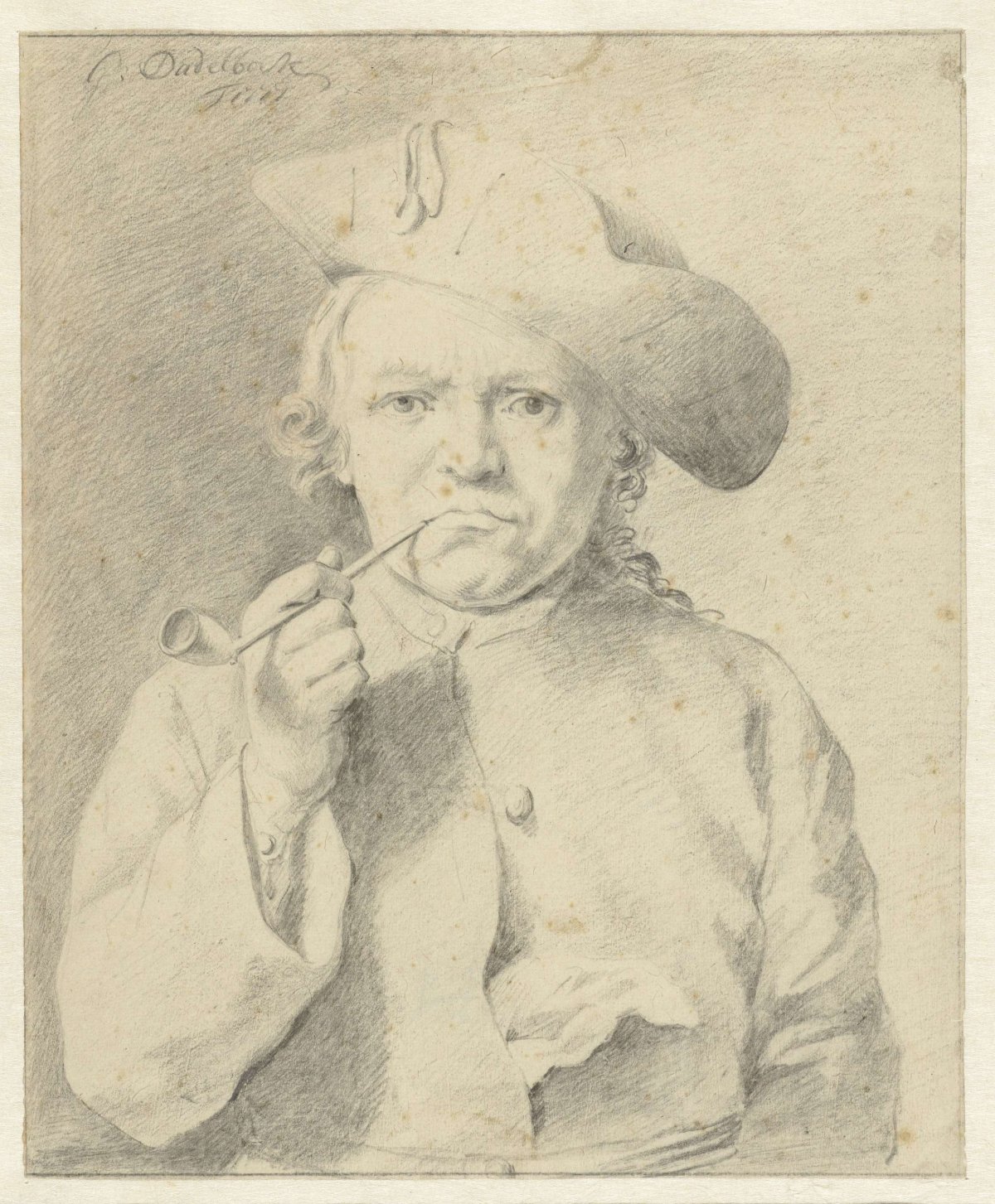 Mansbuste, pipe in the mouth, Gerrit Dadelbeek, 1777