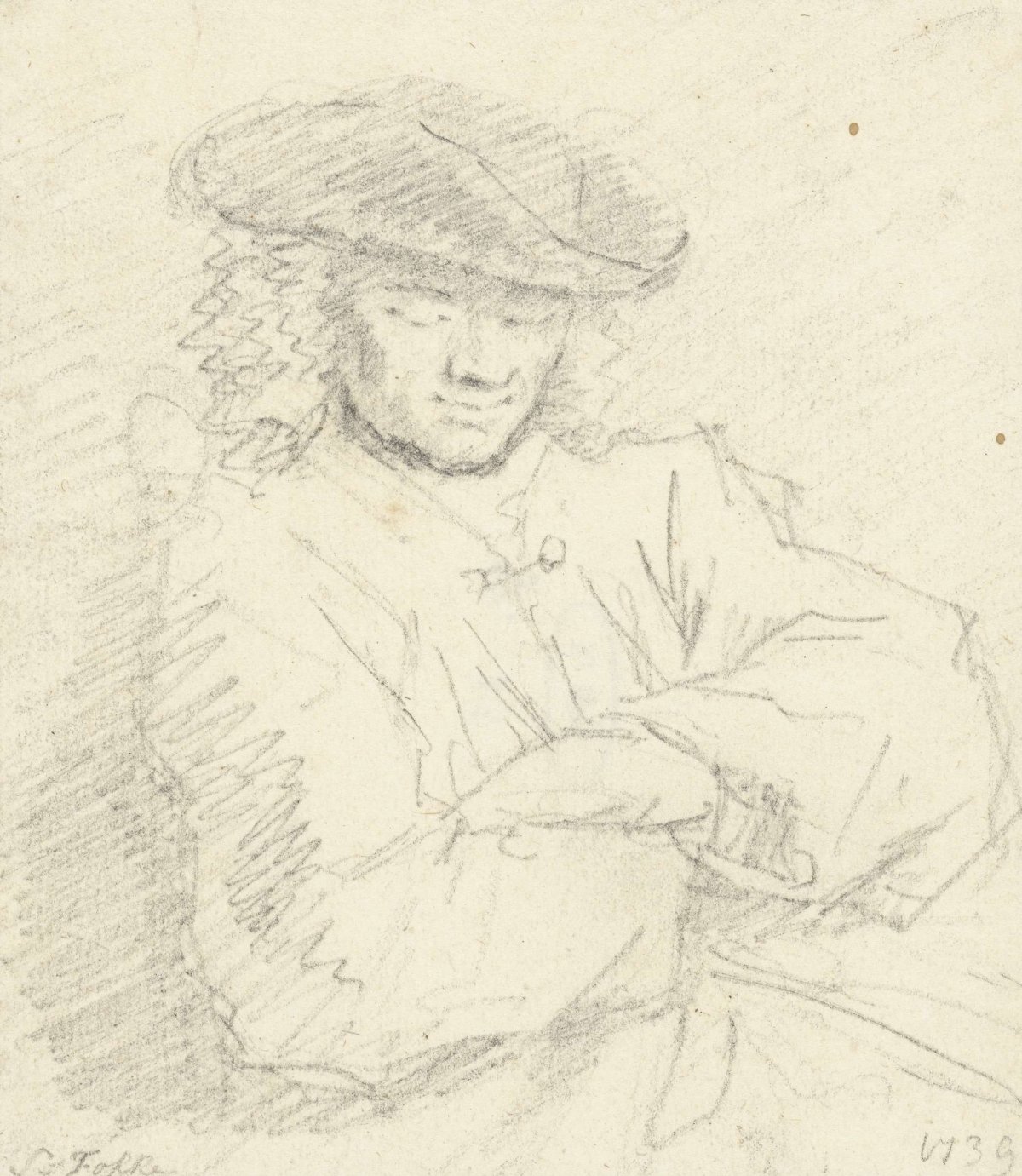 Portrait of a man, seated, Simon Fokke, 1739
